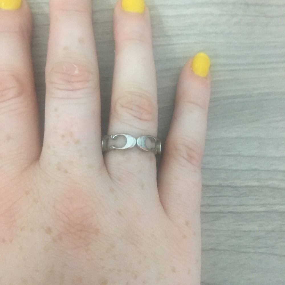 Coach Signature Ring in Silver